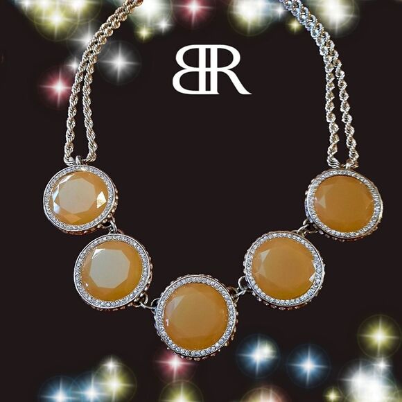 BANANA REPUBLIC Double Strand Crystal Statement Necklace - Picture 1 of 9